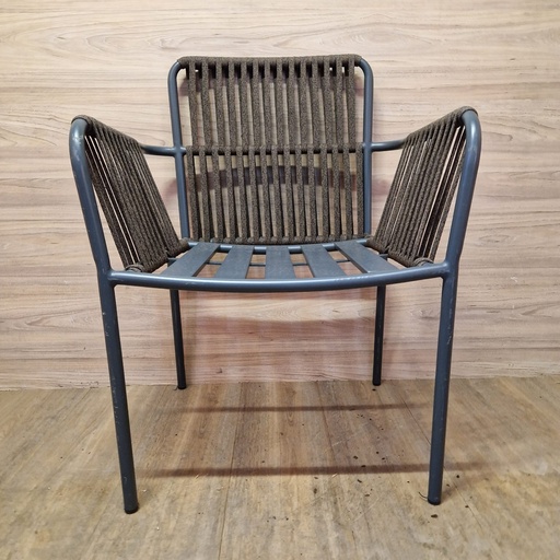 [R2701] Silla metálica cuerda para exterior terraza. R2701